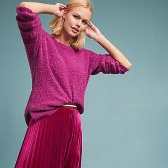 Anthropologie Sleeping on Snow Lavinia Alpaca Boucle Pullover Sweater Size XS - Picture 1 of 13